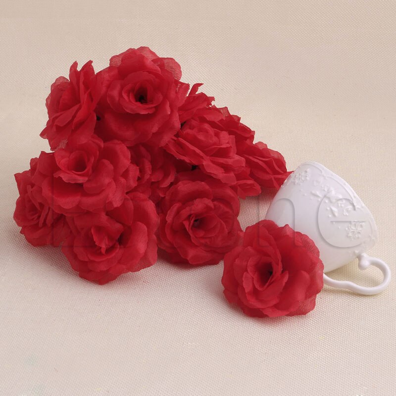 20Pcs Roses Artificial Silk Flower Heads DIY Small Bud Party Wedding Home Decor: R