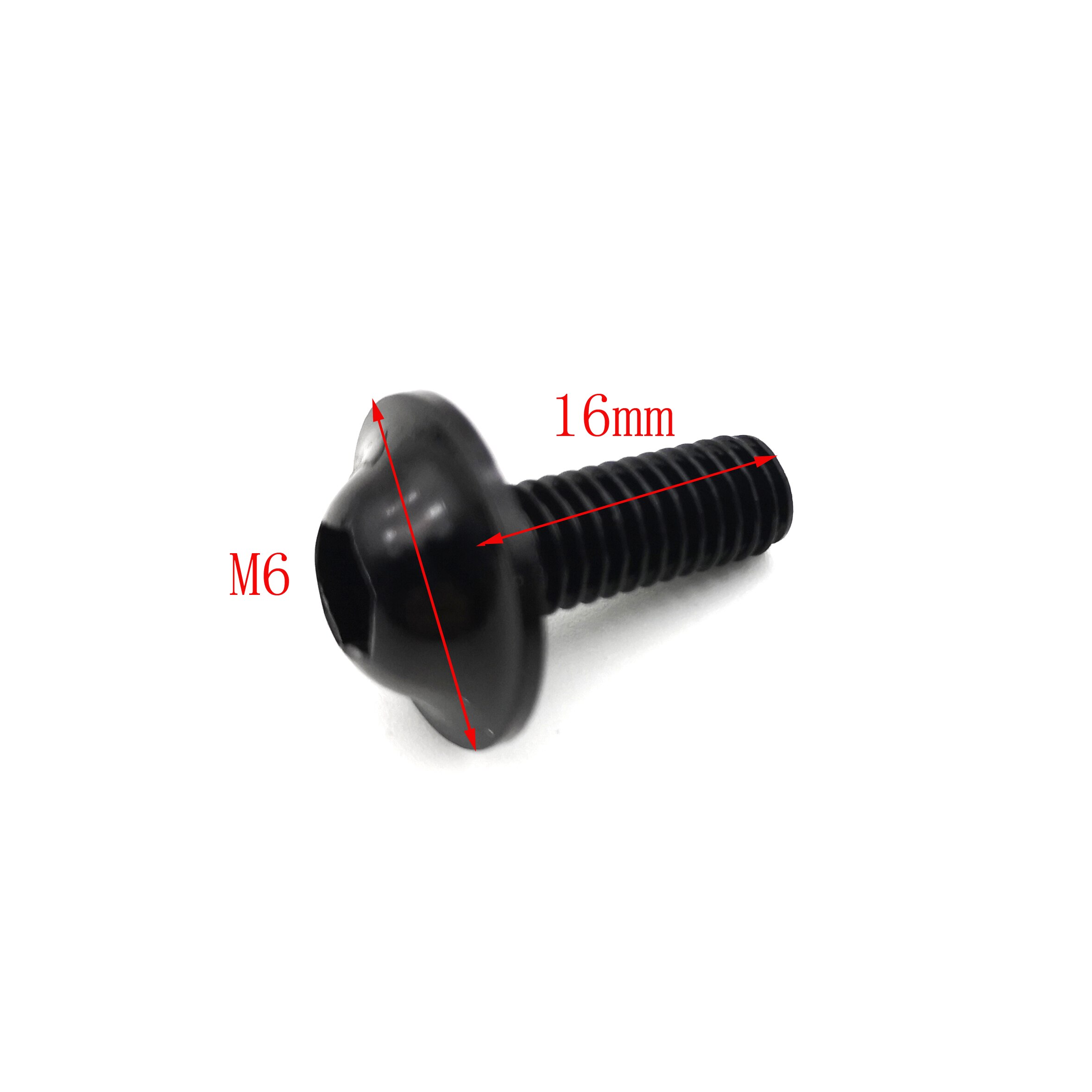 10 kpl moottoripyörän pultit ruuvi  m6 x 16 mm alumiiniset koristepultit punainen eloksoitu 16mm pulttia mustat ruuvit  m6 korkin pää