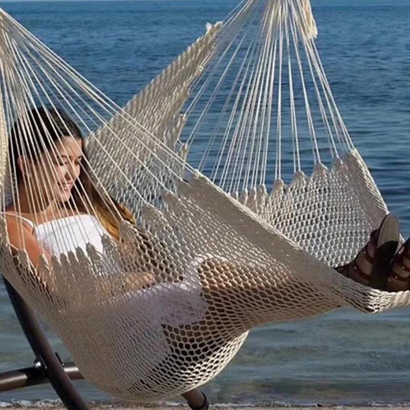 draussen Hängen Stuhl Baumwolle Seil Hängematte Stuhl Praktische für Garten Portikus Balkon Deck Hinterhof Schlafsaal Camping Hängematte Neue