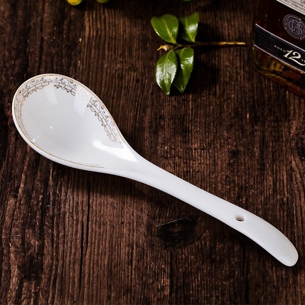 [Jingdezhen] single pack big spoon ceramic bone china tableware matching spoon: 3