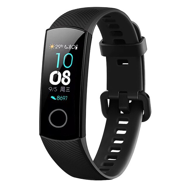 Silicone Wriststrap For Huawei Honor Band 4 5 Smart Accessories Wristband Strap For Honor Band 5(CRS-B19S) Replaceable Bracelet: black / For Honor Band 5