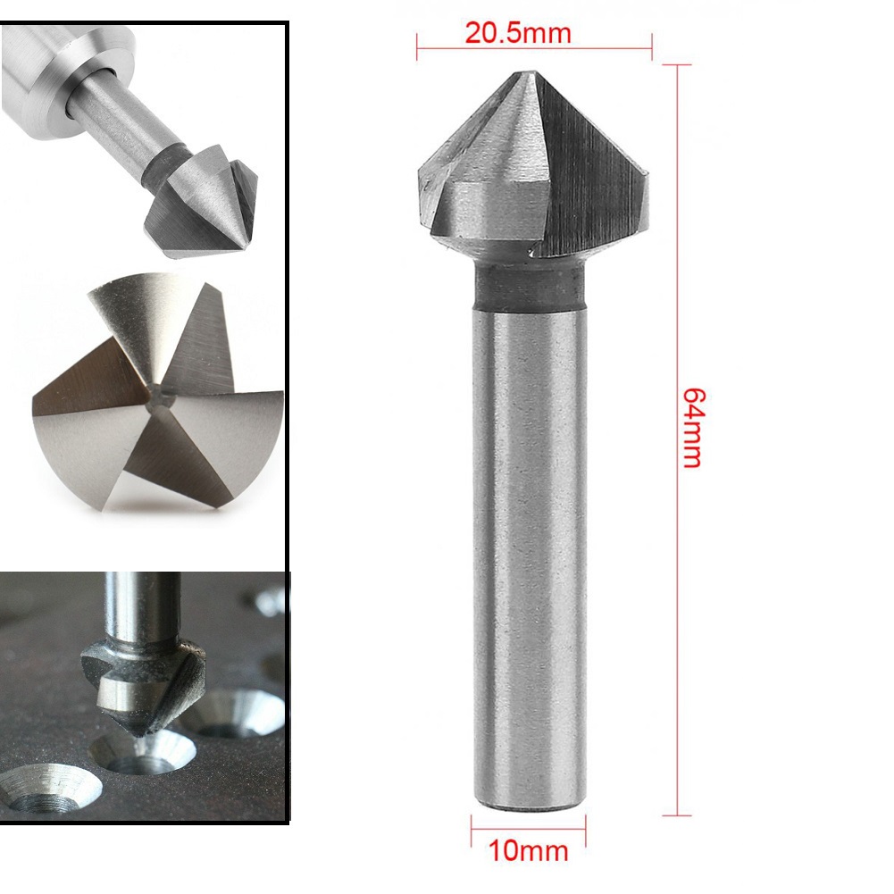 Broca avellanadora de 3 flautas, herramientas de biselado de 90 grados, cortador de chaflán, brocas para placa de aluminio de acero inoxidable, 1 ud.: 31 mm