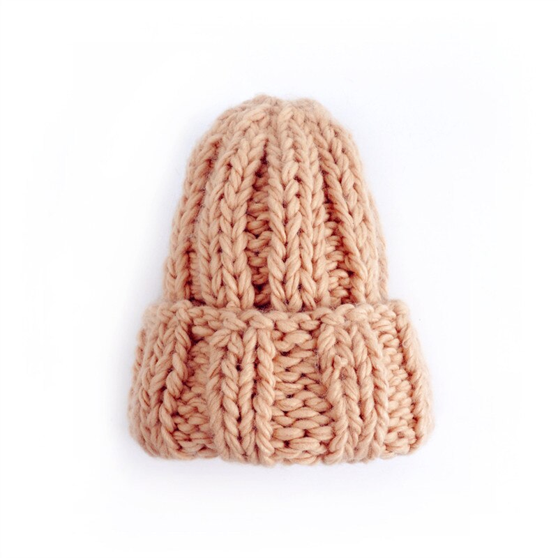 Bonnet tricoté pour femme, épais, doux, , gros Bonnet tricoté, solide, Ski de glace, Skullies, Bonnet: Orange  yellow
