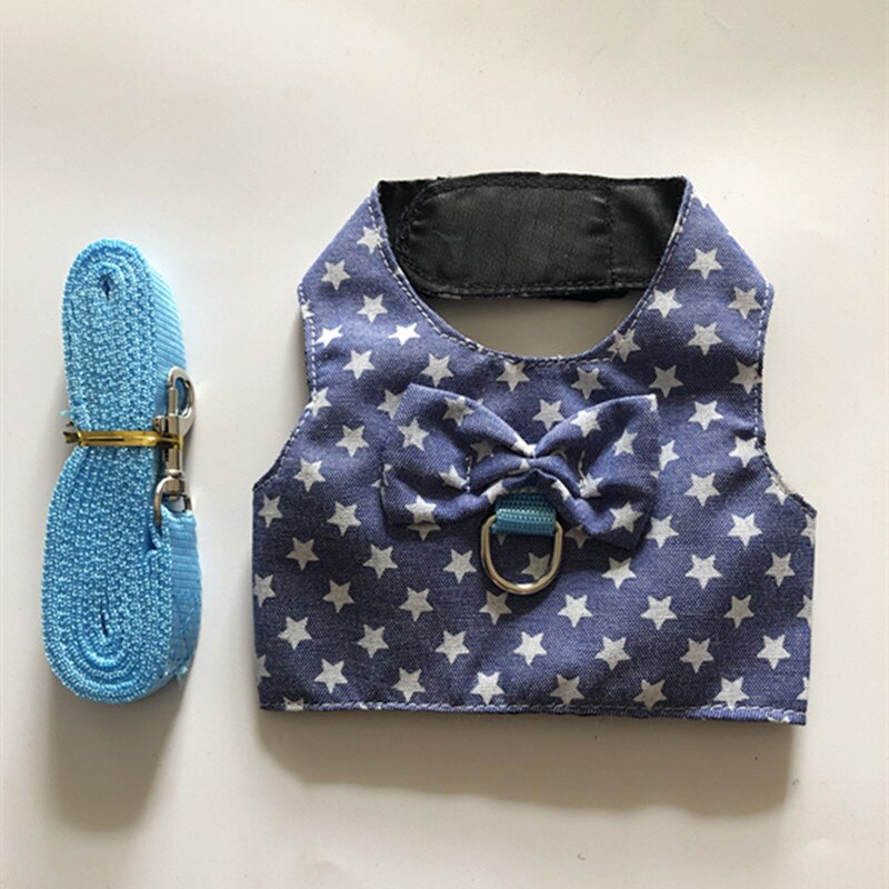 Arnés de cuero de conejo para hámster y conejillo de indias, accesorios de , Collar de conejo, de cuero, para huret, Totoro: stars / S