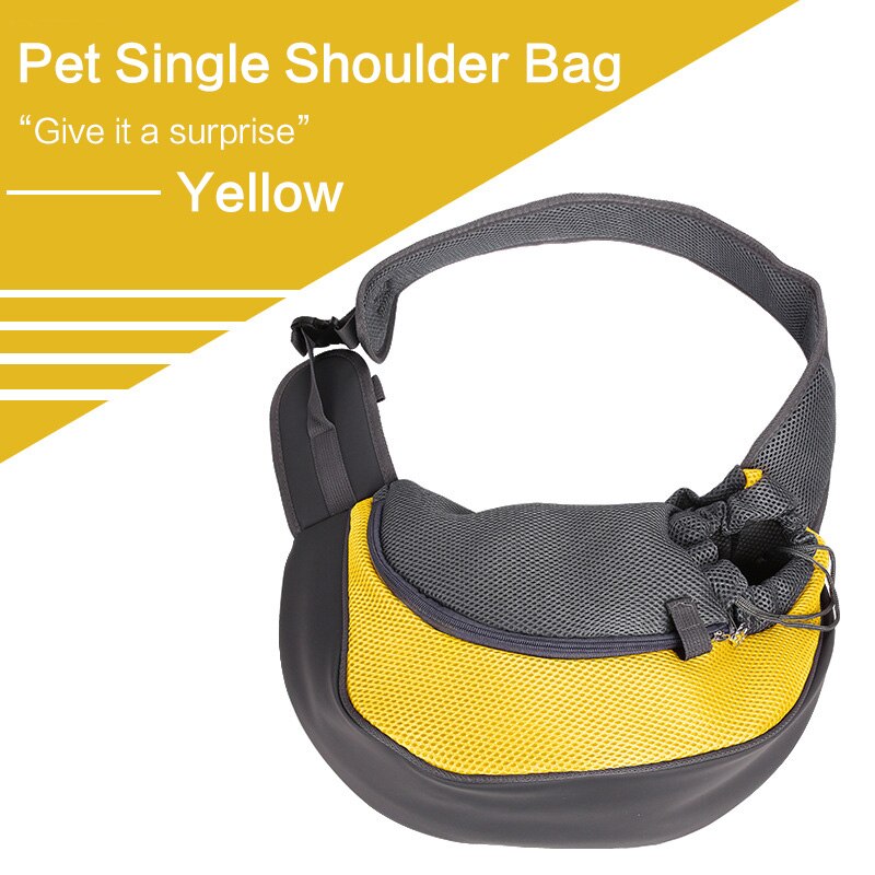 Backpack Carrier for Dogs Chihuahua Handbags Puppy Dogs Bag Carrying Pet Single Shoulder Bag Breathable Mesh Pet Carrier Dog Cat: Yellow / 25 x 29 x37 cm