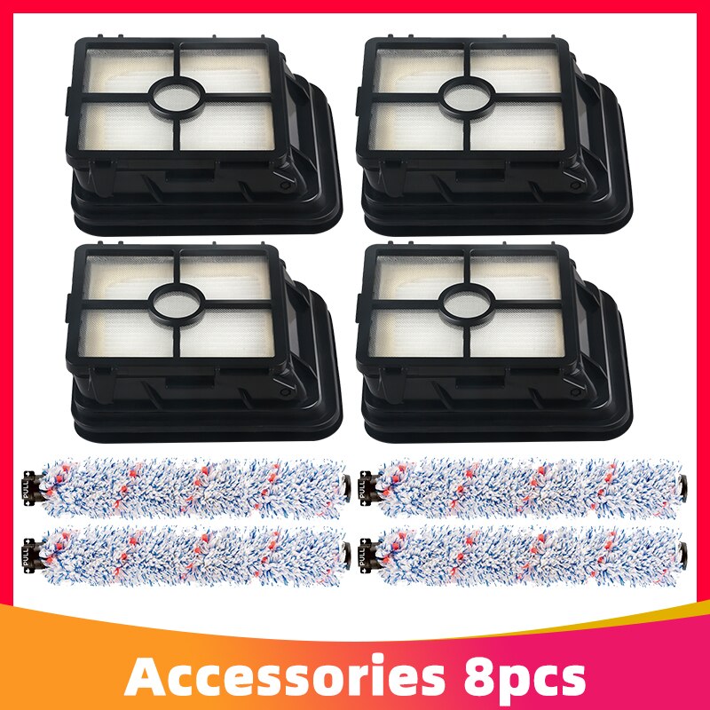 Filtre Hepa et rouleau brosse pour sol, tapis pour aspirateur,adaptés aux modèles Bissell Crosswave 1785 1866 1868 2303 2305 2306, et pour éliminer les poils d'animaux de compagnie,: Set 6