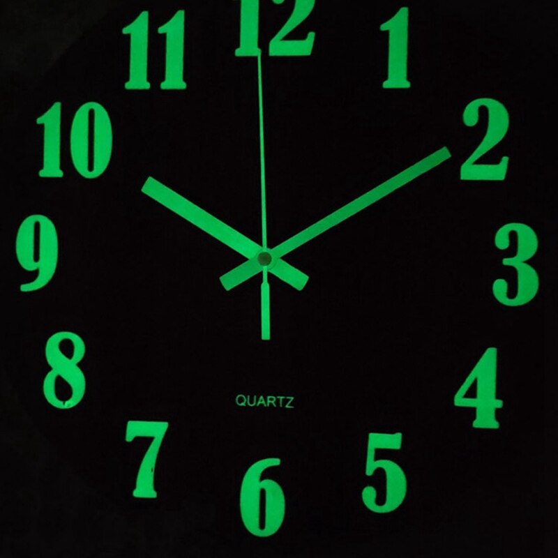 Digitale Nummer Wandklok 3D Stille Klok Glow Dark Acryl Lichtgevende Opknoping Klok Acryl Korte Rustige Wandklok