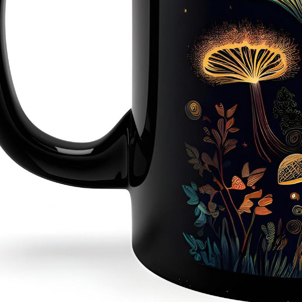 350ML Bioluminescent Fungi Magic Mushroom Mug Novelty Black Tea Milk Water Cup Mushroom Coffee Mug With Handle Birthday