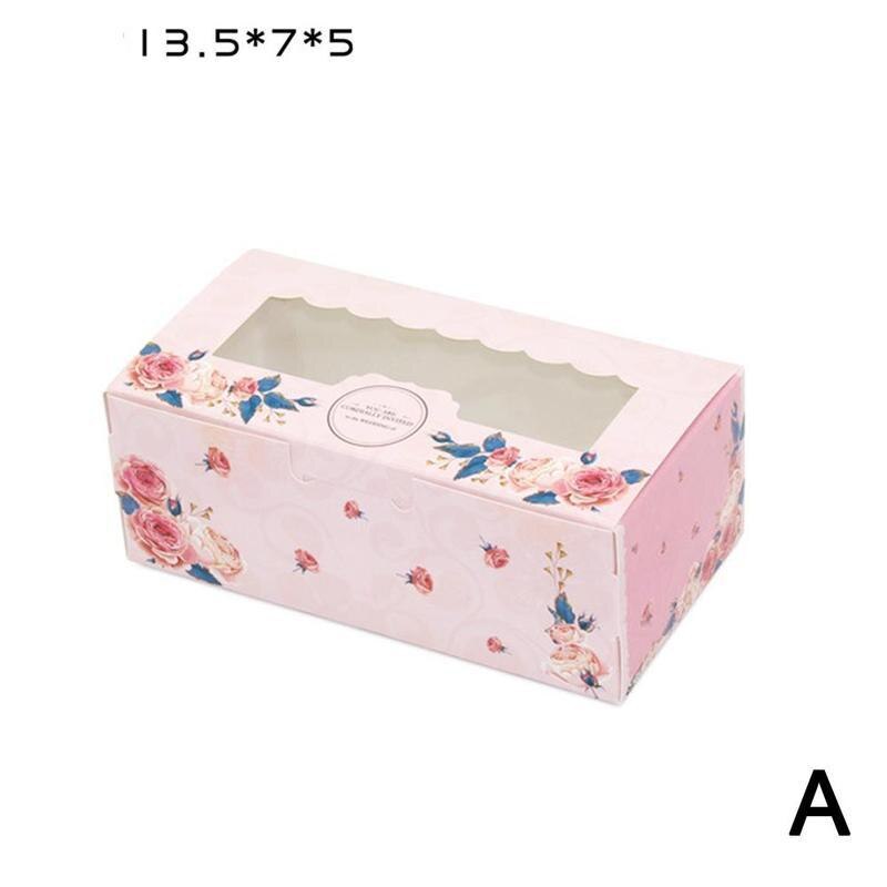1pc multifunktions-kakor förpackningskartong godisfönster med tårtkopp bröllopslådor för 2/4/6- fester gör-det-själv-paket tårta cupcake pin ro  m0 r 7: A