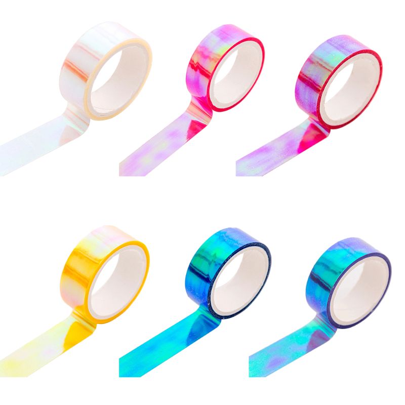 Glitter Regenboog Washi Tape Briefpapier Scrapbooking Decoratieve Plakband Diy Masking Tape