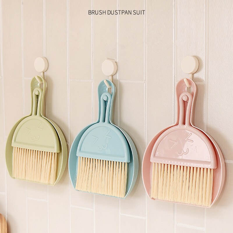 1 Set Mini cepillo limpieza pequeño escoba recogedor conjunto escritorio barredora basura polvo limpiador limpieza pala hogar Herramientas de limpieza
