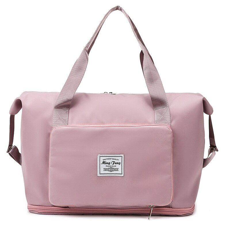 Large capacity foldable travel bag for women, multi-functional waterproof duffle bag, unisex sports gym handbag, storage tote bag: Sakura pink