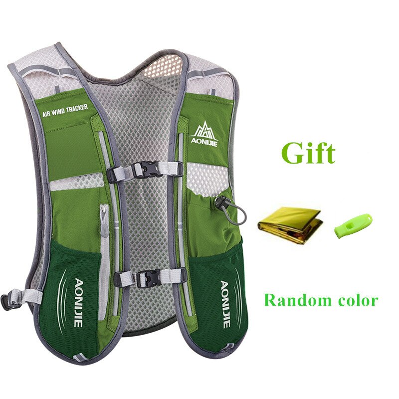 AONIJIE-mochila de hidratación de 5L, chaleco, arnés con vejiga de agua de 1.5L, Frasco blando de 500ml, senderismo, Camping, correr y Maratón