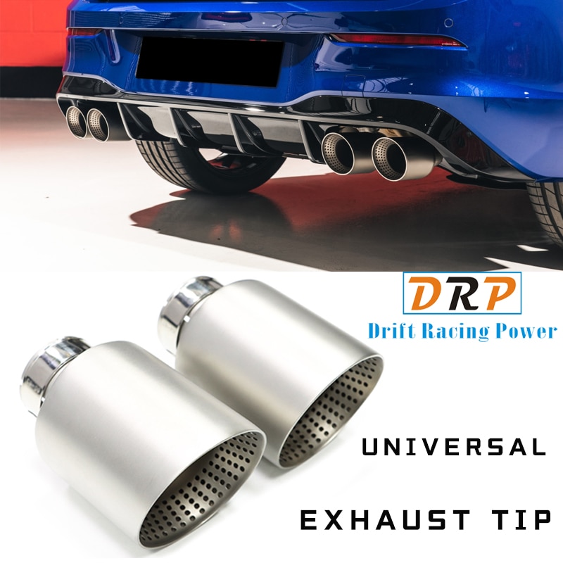Embout de silencieux d'échappement universel GTI Golf 7 MK7, 57mm/60mm, 1 pièce, en acier inoxydable mat, pour voiture