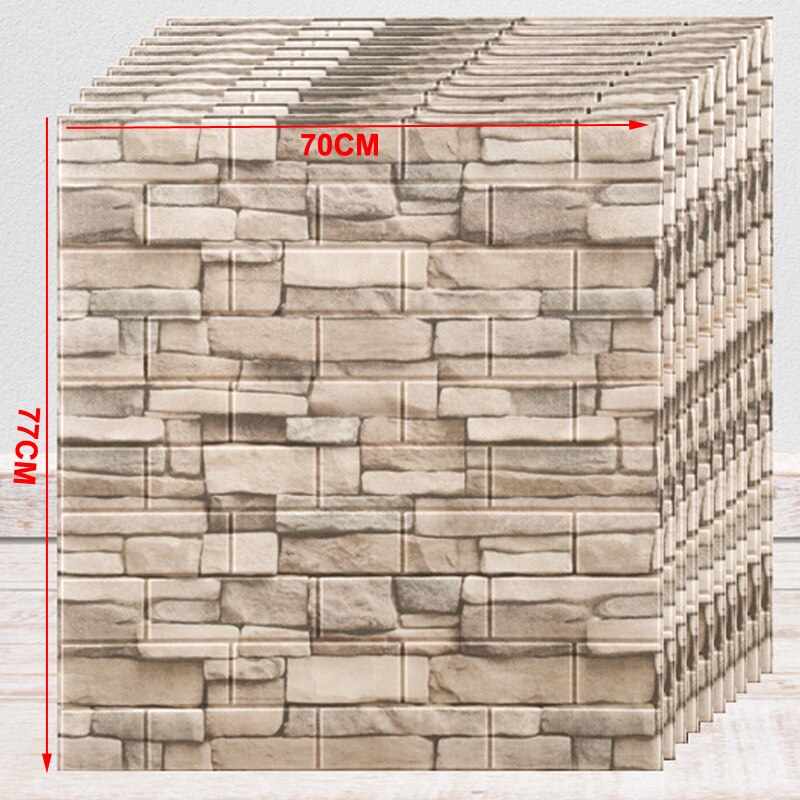 3D Wall Stickers Brick Wallpaper Thicken and Self-Adhesive Waterproof DIY Kitchen Restaurant Bar Home Wall Decal Sticker