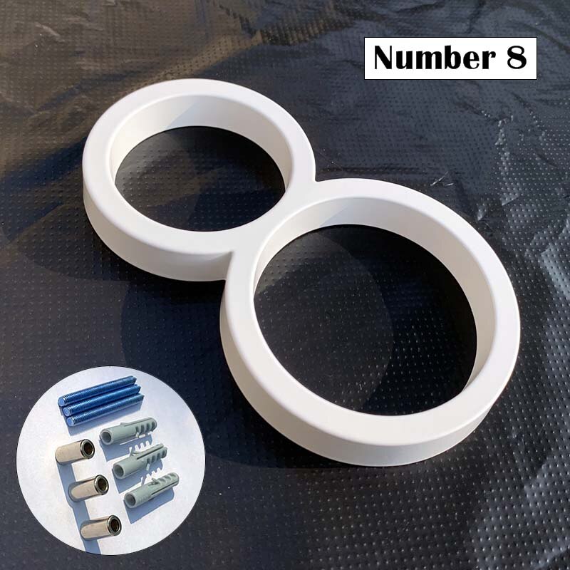 125mm White Floating House Numbers Doorplate Letters Metal Address Sign Plate Outdoor Street Door Plaque Number For Home Mailbox: Number 8