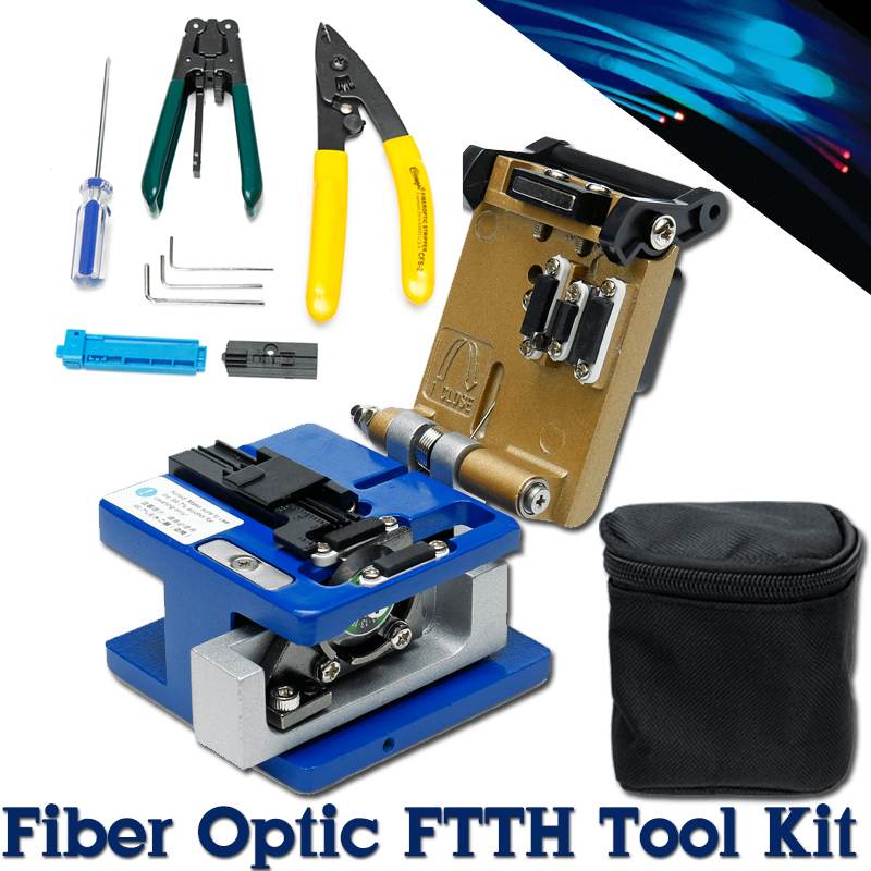 Durable Fiber Optic FTTH Splice Tool Kit FC-6S Cutting Fiber Knife Fiber Cleaver Optical Power Meter Fiber Cutter Knife Tool Set