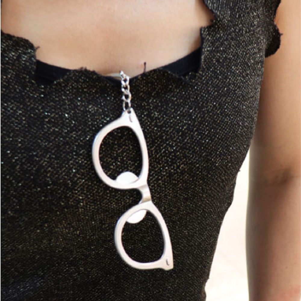 Apribottiglie a forma di occhiali portatili portachiavi ornamenti birra anello sbarra capriccioso