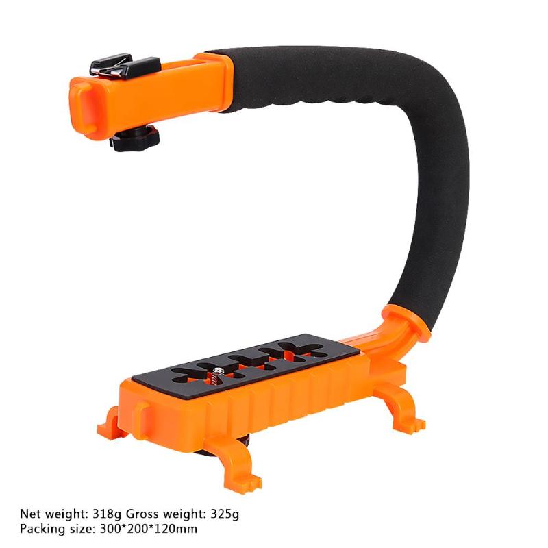 Portable C/U Shaped Video Handheld Stabilizer Camera Handle Grip for DV Camcorder DSLR Top Boot Clever Placement: YELLOW