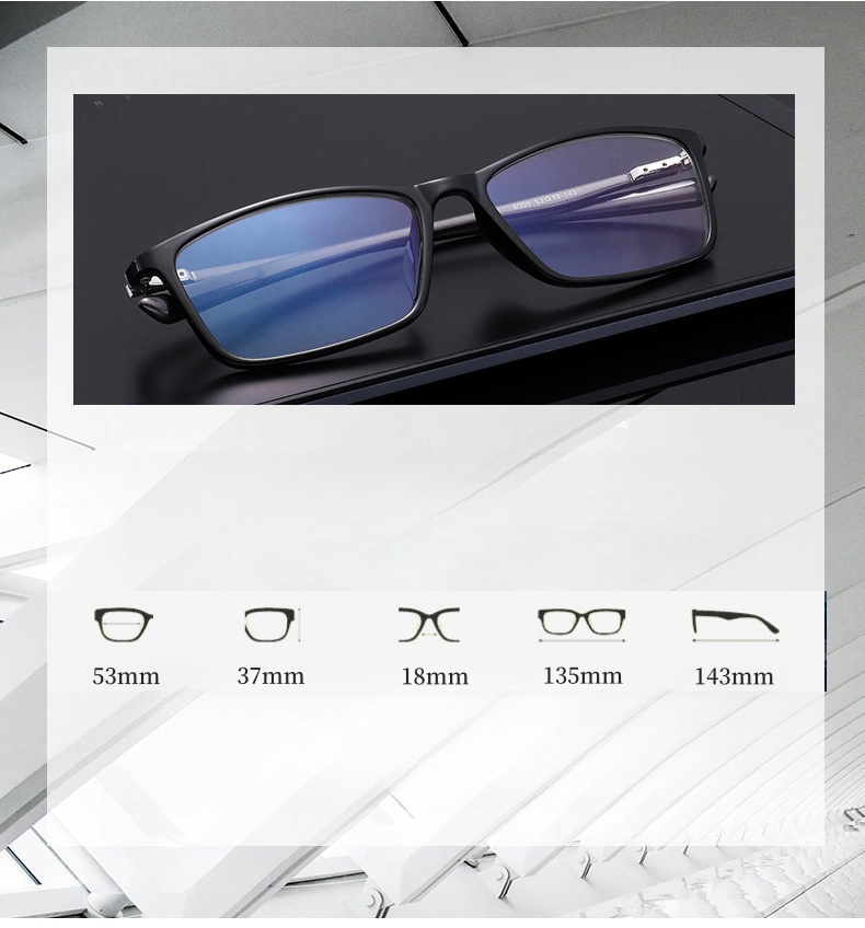 Montura de gafas de fibra de carbono ultraligera para hombre y mujer, marco cuadrado, prescripción óptica, novedad de 2024, 6009