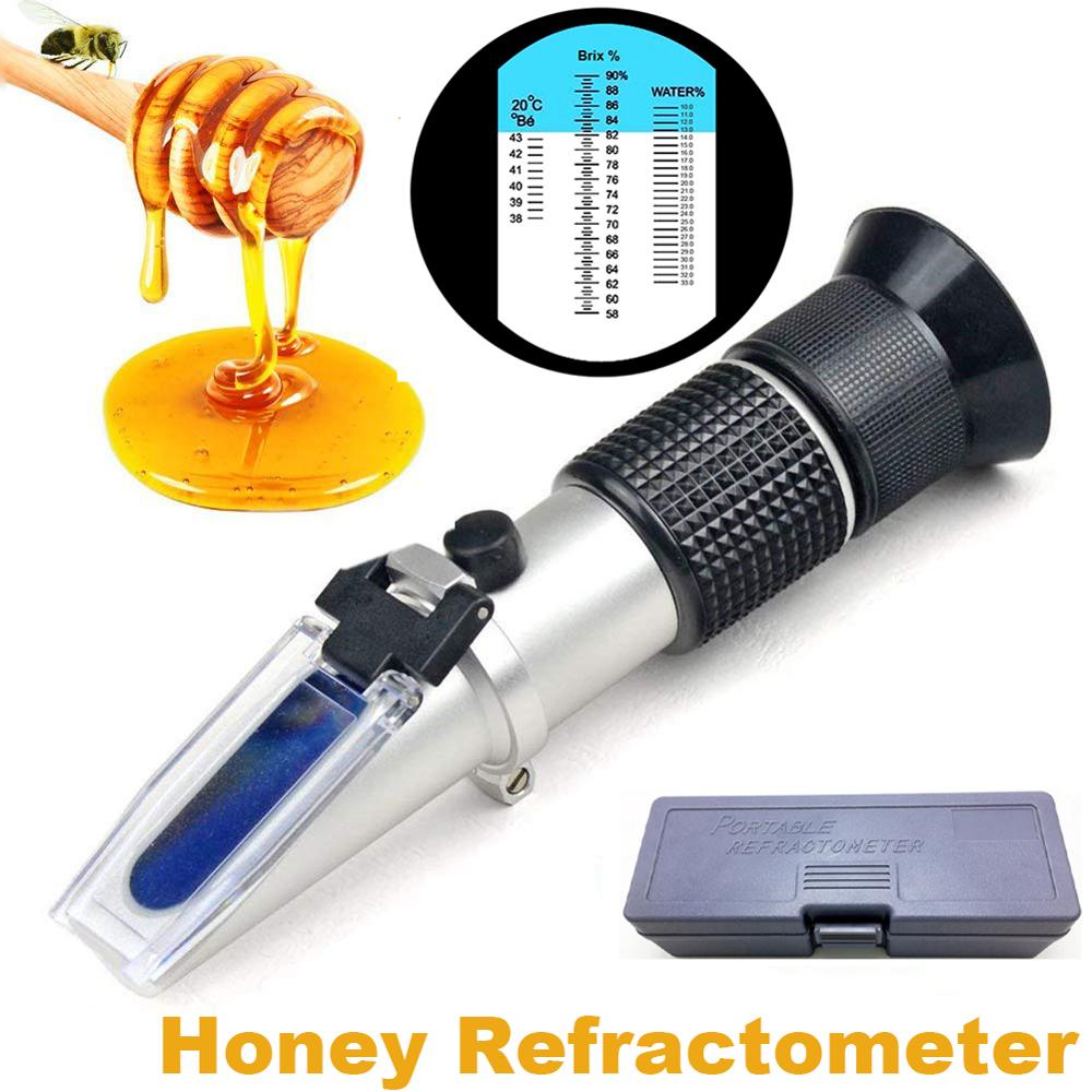 Honey Refractometer Beekeeping 58% Brix 38-43' Baume 12-27% water Refractometer for Honey Tester Sugar