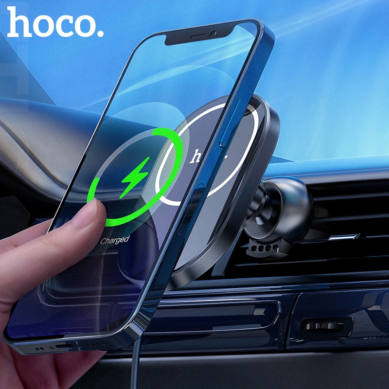 Hoco Magnetische Wireless Car Charger Mount Voor Iphone 12 Pro Max 12 Mini 15W Magnetische Snelle Opladen Airvent auto Telefoon Houder