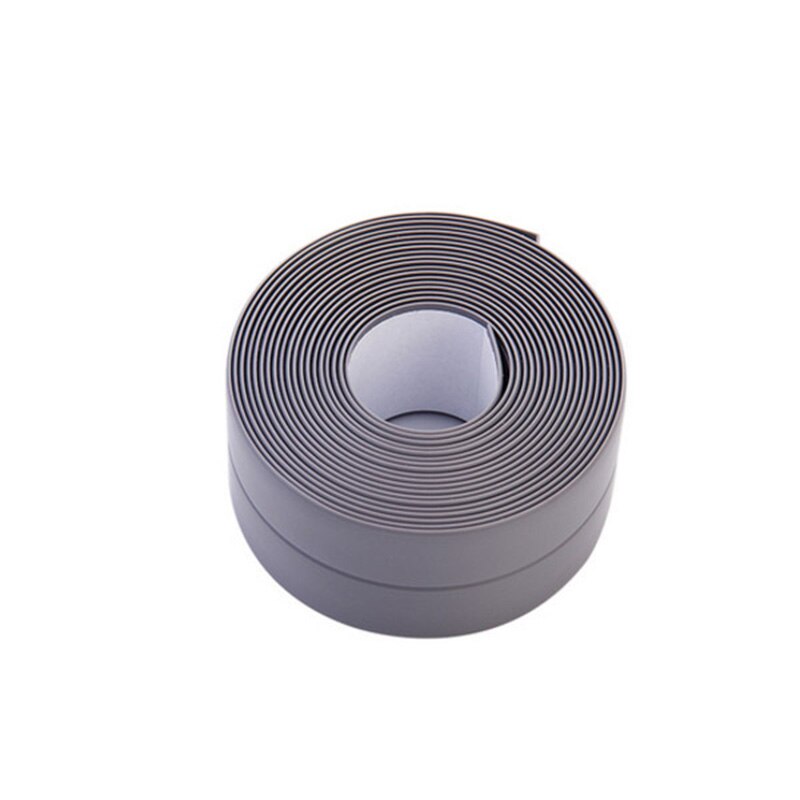 2.2M stylish waterproof bathroom wall seal self adhesive kitchen grout repair tape bathroom basin edge trim: gray