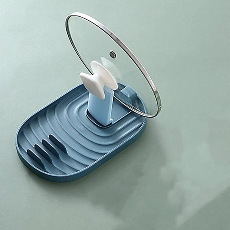 Fournitures de cuisine multifonctions pratiques, ustensiles multicolores pliables de Style scandinave, support de casseroles, couvercle de Pot, organisateur de spatule: Bleu