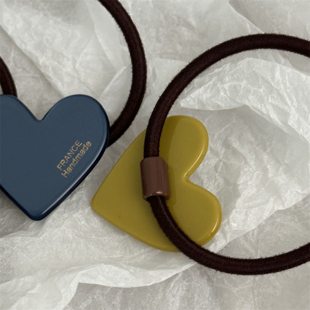 Cuerda para el cabello de acetato a la , lazos para el cabello en forma de corazón, coleteros para niña, tocado para moño, accesorios para el cabello Hokder con cola de caballo