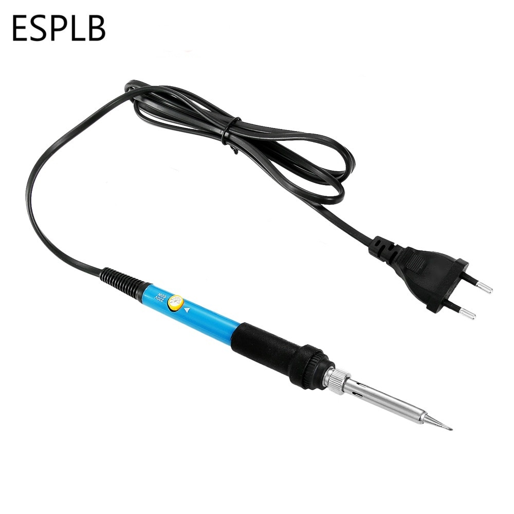 Soldador eléctrico de temperatura ajustable, 60W, azul/gris/naranja, lápiz térmico, herramientas de reparación de soldadura