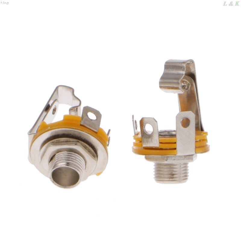 10 Pcs 1/4 Inch 6.35mm Stereo Socket Jack Female Connector Panel Mount Solder