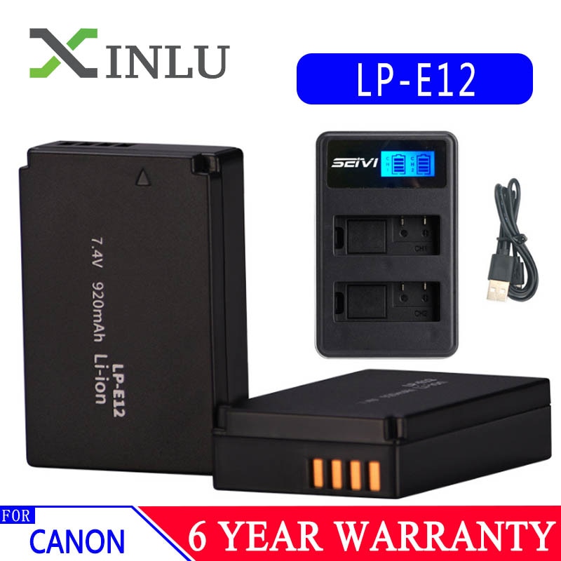 LP-E12 LPE12 LP E12 Camera Batterij Bateria Batterie AKKU + LCD USB Oplader Voor Canon M 100D Kus X7 Rebel SL1 EOS M10 DSLR Druppels
