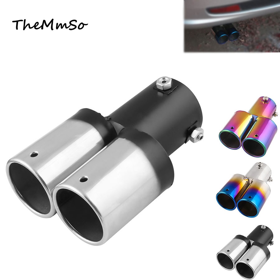 68.8mm Automotive employed universally exhaust muffler tail throat stainless steel exhaust pipe can tail throat Roast blue