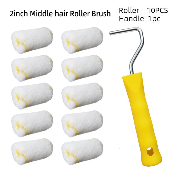 Kit de pincel em rolo de espuma para crianças, rolos de pintura com esponja para decoração de parede, ferramentas de pintura com 11 unidades e 2 polegadas: Cinza claro
