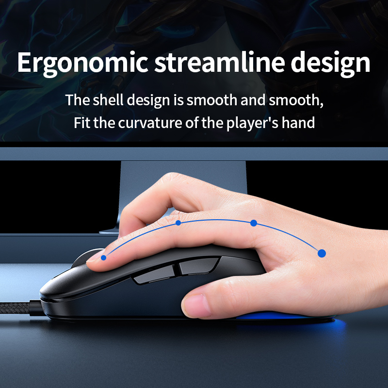 Wired Silent Mouse USB Office Computer Mouse 3200 DPI 7 Buttons Optical Ergonomic Gaming Mouse Support Full key programming Mice