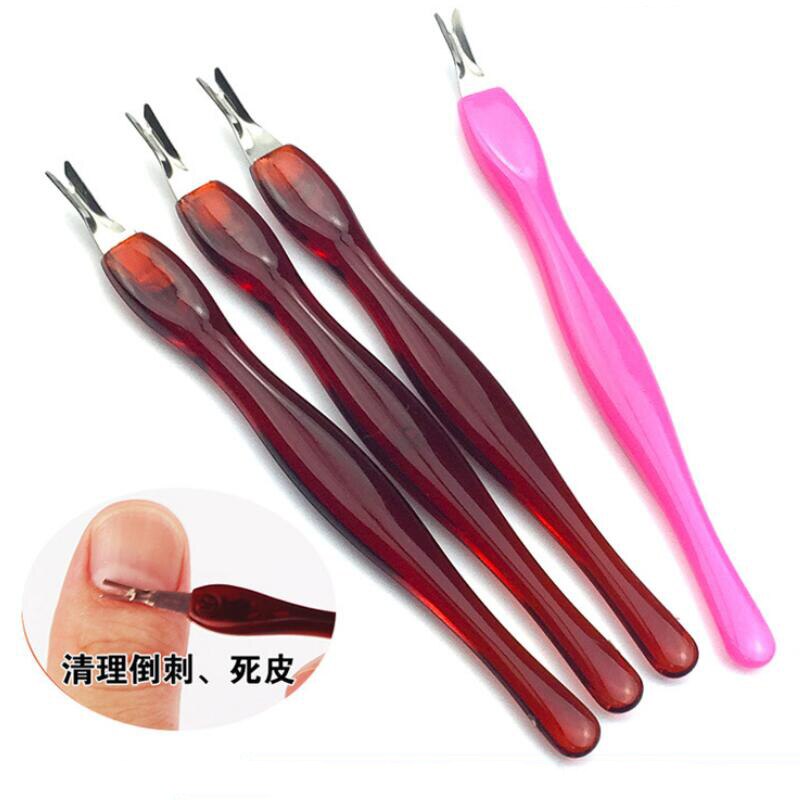 10pcs Cuticle Pusher Stainless Steel Head Nail Art Dead Skin Fork Tool Trim Cuticle Nipper Pusher Remover