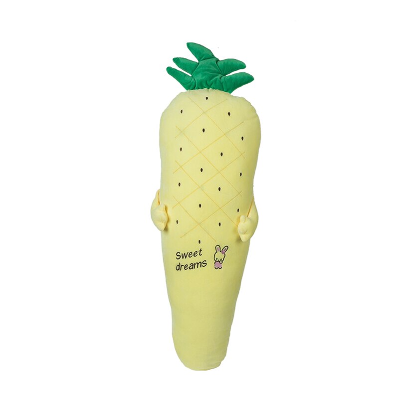 Plys frugter grøntsag lang pude kæmpe bløde planter udstoppet legetøj sove ben pude jordbær ananas kaktus majs gulerod: Ananas / 130cm