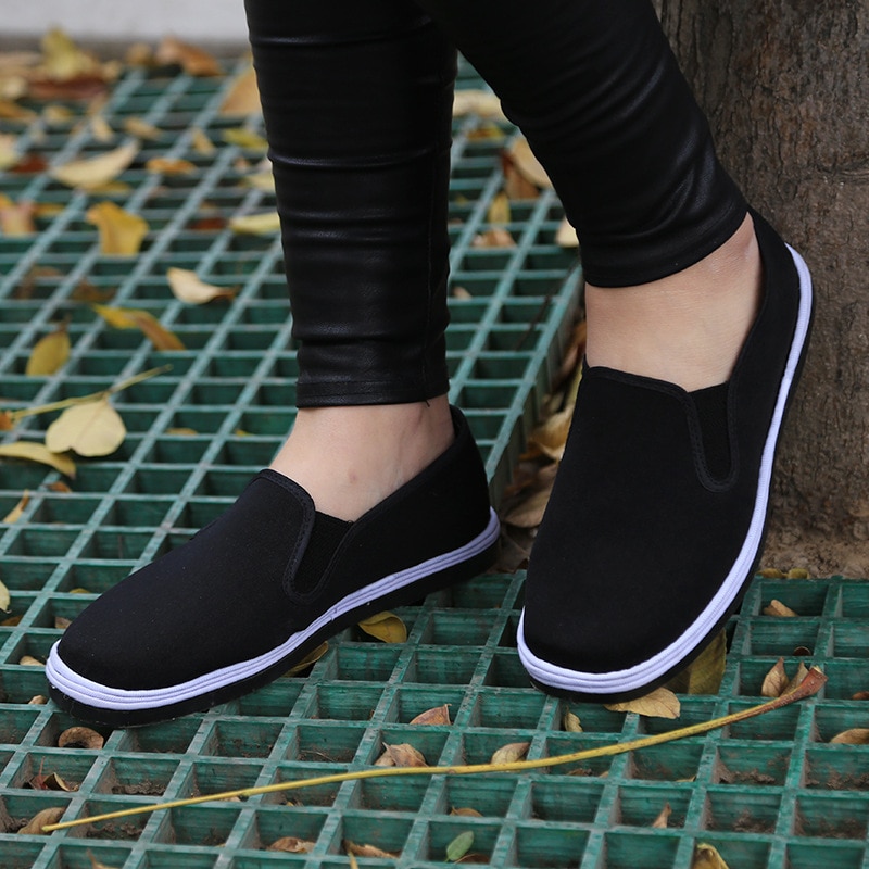 Suela de algodón para hombre Kung Fu zapatos de punta cerrada