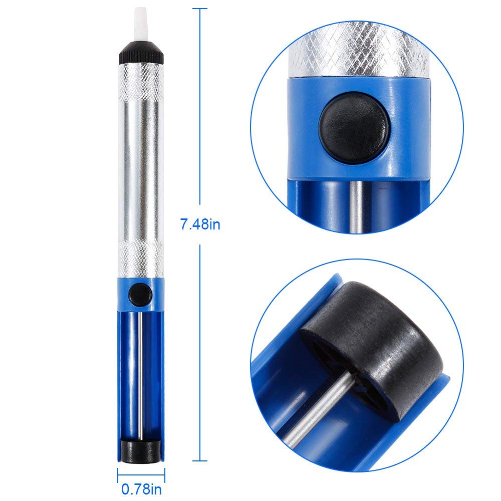JCD Aluminum Metal Blue/golden Tin Suction Device Suction Pump Welding Suction Cup Pen Vacuum Iron Removal Welding Tool