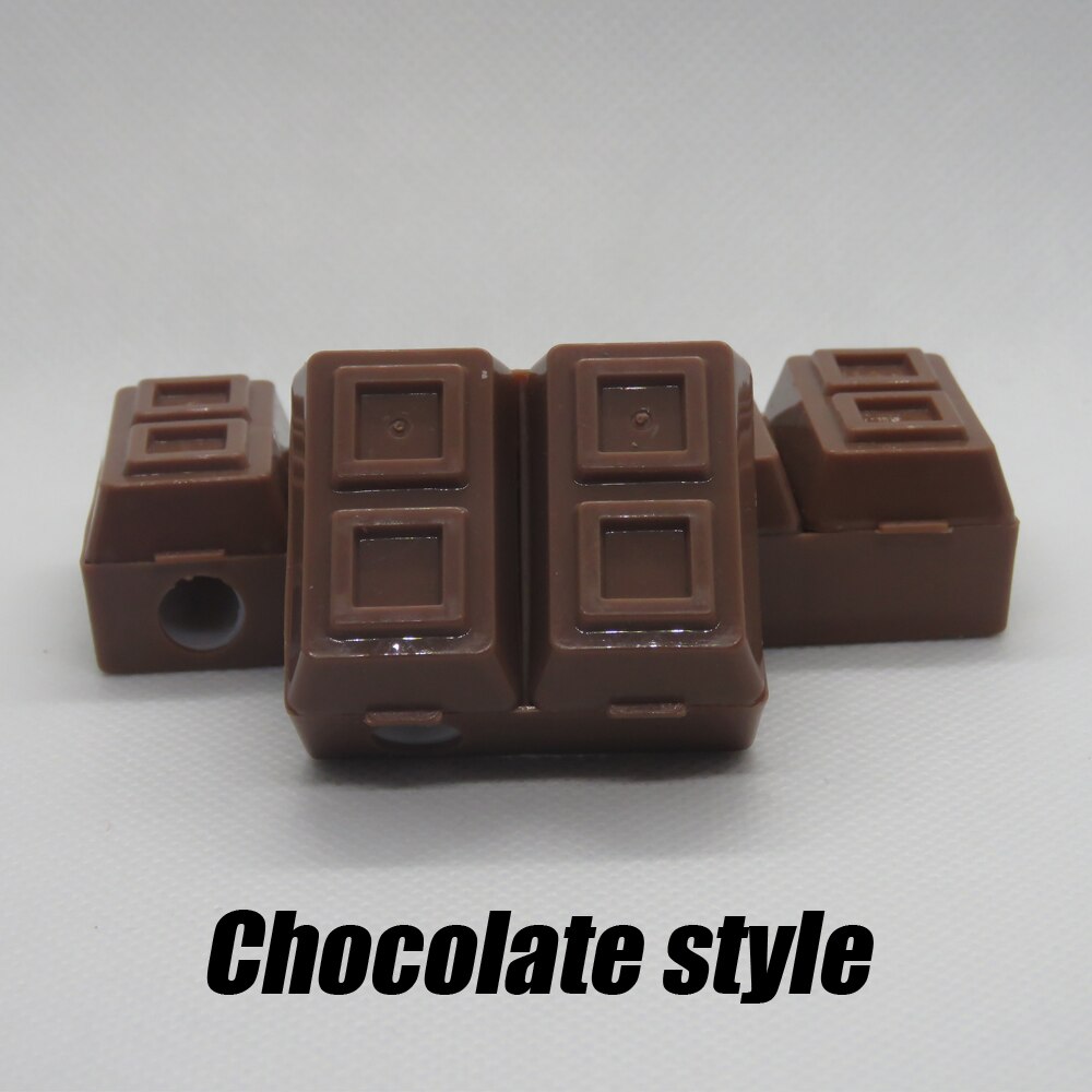 Sacapuntas de Chocolate con borrador para niños y estudiantes, sacapuntas de plástico Kawaii, conjunto de papelería, suministros escolares y de oficina