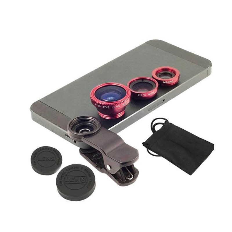 Fisheye Lens 3 In 1 Mobile Phone Lenses Fish Eye +wide Angle +macro Camera Lens for Iphone 7 6s Plus 5s/5 Xiaomi Huawei Samsung