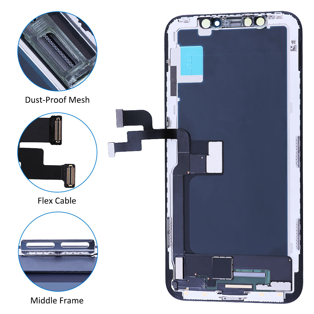 Original For Pantalla IPhone X XR LCD Display Screen with Touch Assembly True Tone Replacement For XS No Dead Pixel LCD Display
