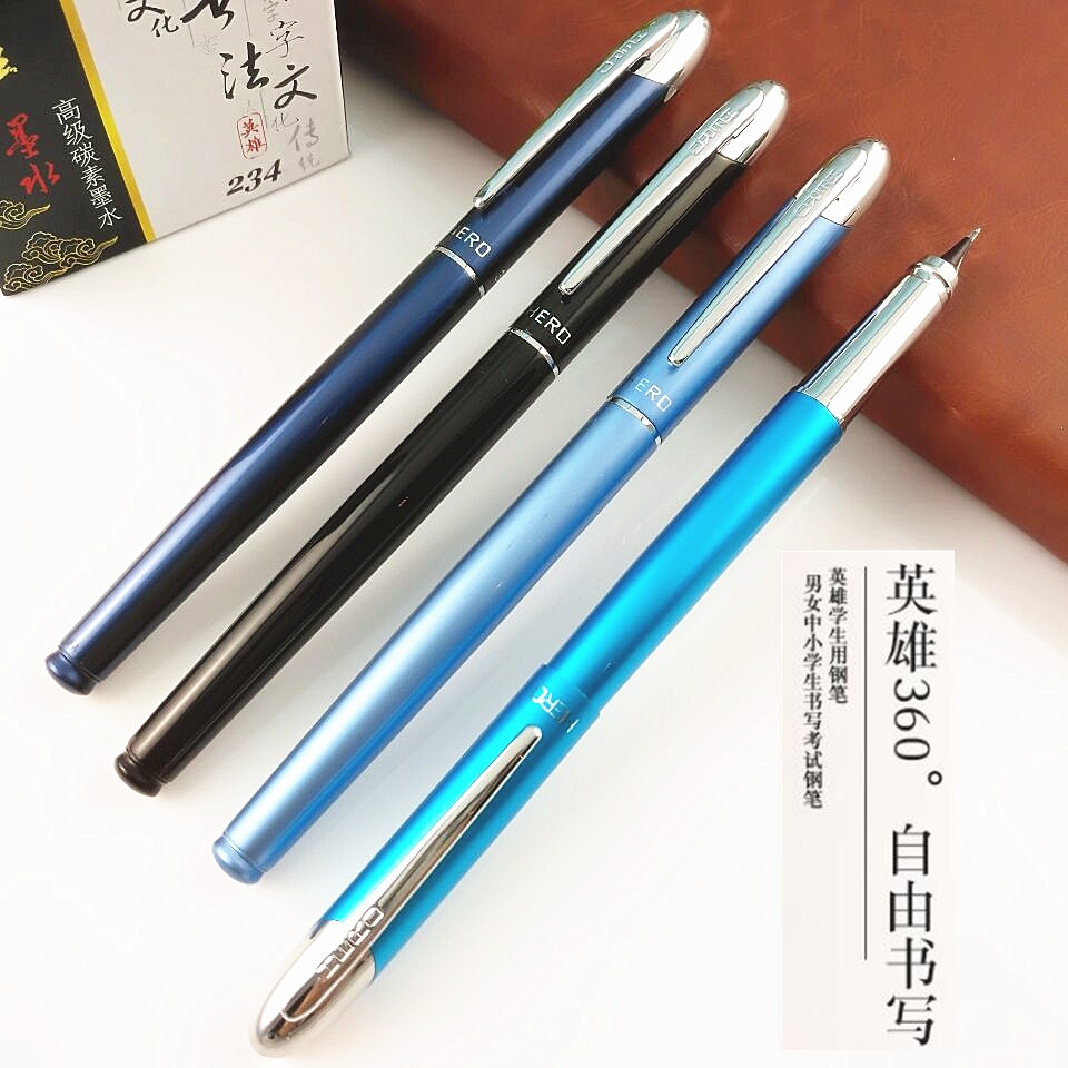 HERO 001 Fountain Pen 360 Degree Free Writing Fountain Pen Student Writing Calligraphy Pen 1PCS