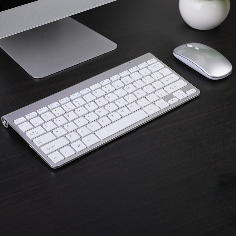 Mini Draadloze Oplaadbare Toetsenbord En Muis Set Waterdichte 2.4G Voor Mac Apple Pc Computer