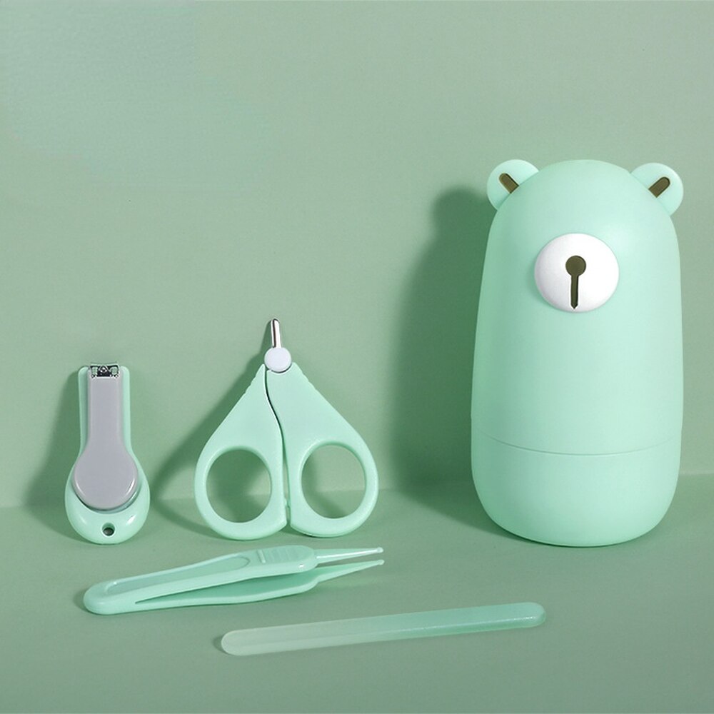 4 pz/set del fumetto infantile tagliaunghie vestito neonati speciale anti-ritaglio tagliaunghie portatile bambino articoli scatola di immagazzinaggio