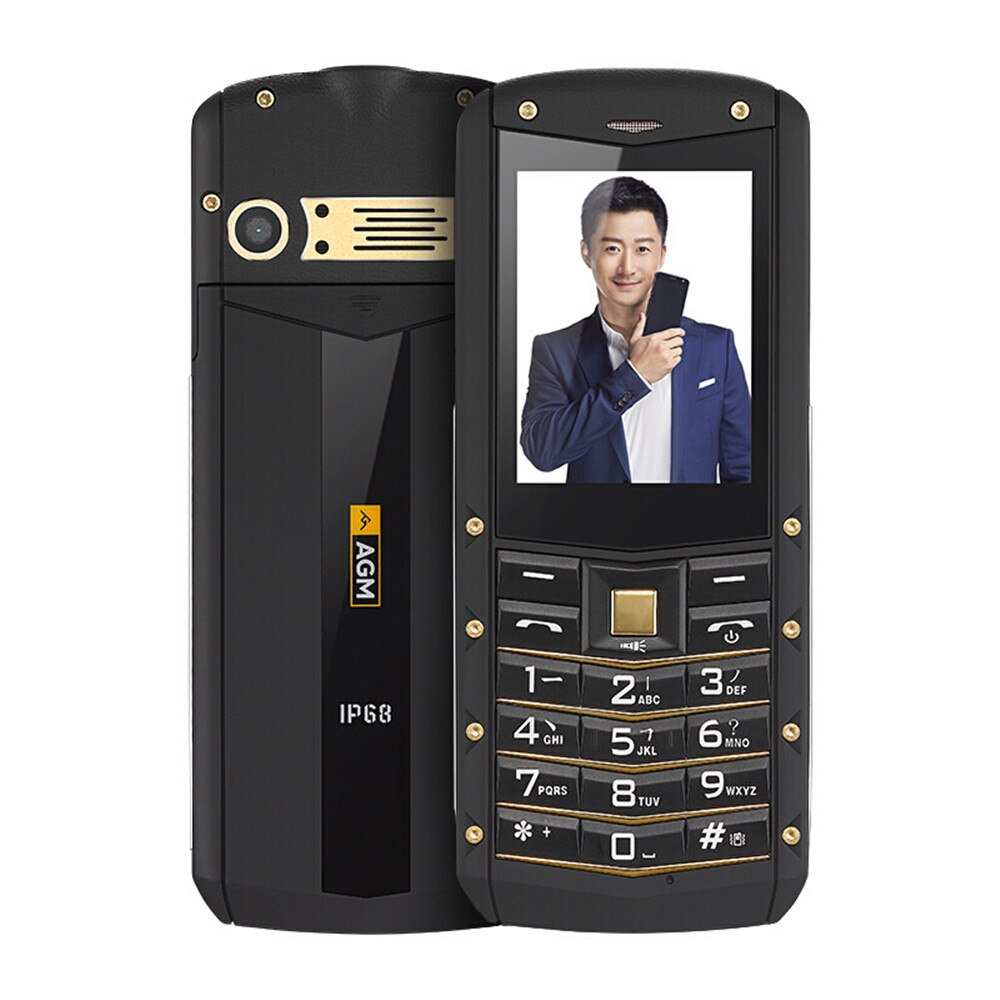 Novo agm m2 ip68 áspero à prova dgsm água à prova de choque telefone gsm duplo sim cartão bluetooth fm velho estudante criança negócios teclado telefone