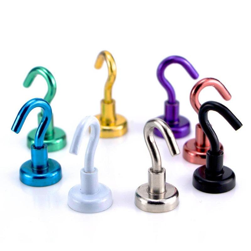 1pcs Powerful Magnetic Hooks Hook Magnet Holder Super For Cup Hook Magnet NdFeB Suction Key Force Pulling 8kg Heavy I6O6