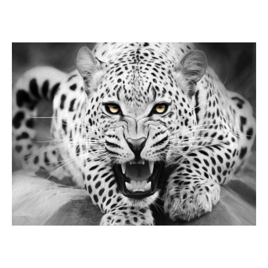 Cheetah Painting By Digital Home Decoration DIY Oil Picture By Number Set For Kids Adults Beginner Without Frame peinture numero: Default Title