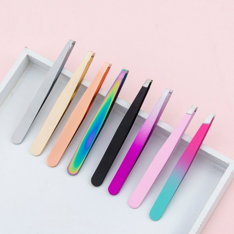 Professionelle Augenbraue Pinzette Rasieren Und Haar Entfernung Slanted Edelstahl Augenbraue Clips Mitesser Entferner Make-Up Werkzeuge
