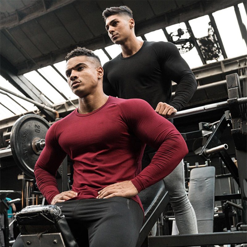 Herfst Heren Running Lange Mouw T-shirt Mannen Gym T-shirts Mannelijke Bodybuilding Tee Shirts Casual T-shirt Voor Man Sportkleding